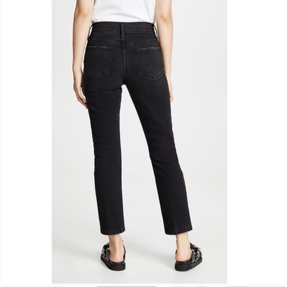 Frame denim heritage red label le sylvie slender straight jeans in black - Picture 3 of 10